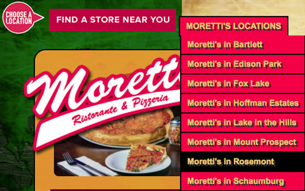 Morettis Location Menu Rosemont